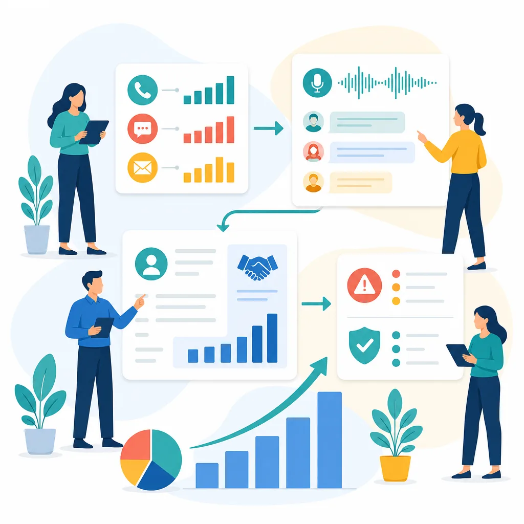 Схема связки звонков и CRM в ИИ коммерческом директоре