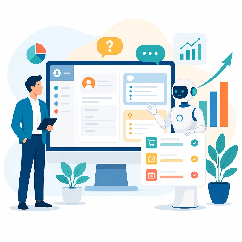 ИИ‑продавец обрабатывает входящую заявку в интерфейсе CRM рядом с менеджером