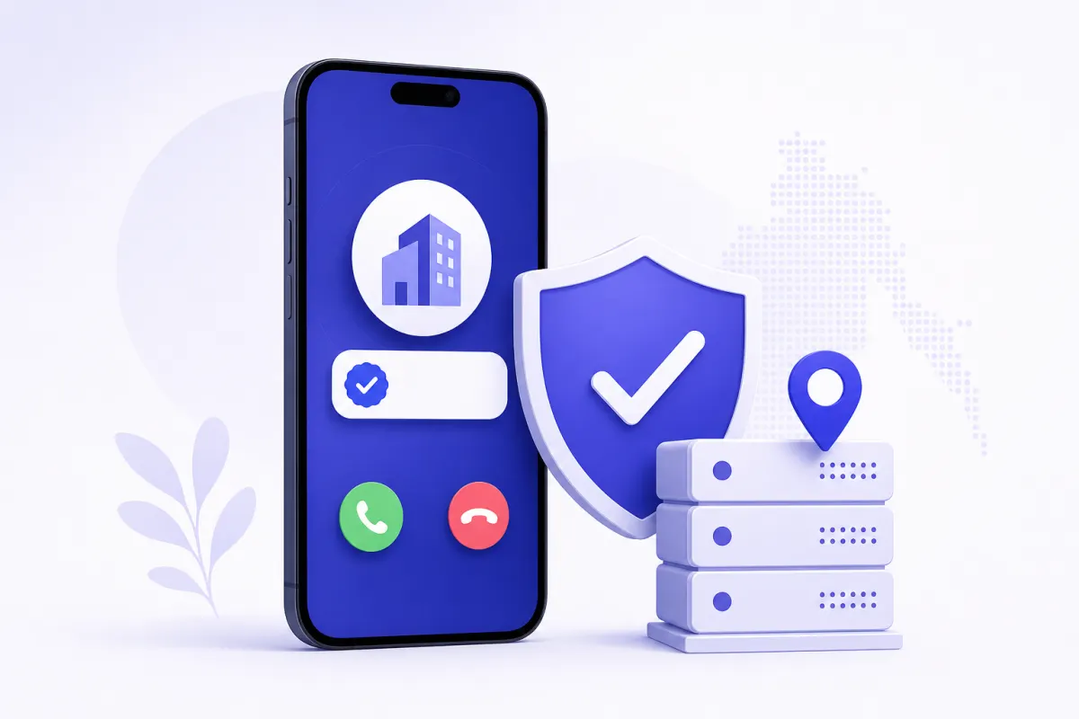 Маркированный звонок от компании на экране смартфона и защита данных